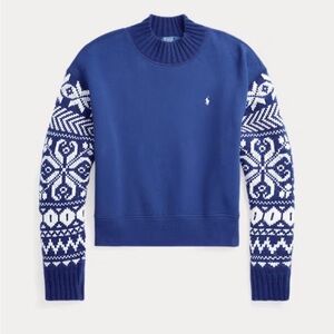 Polo Ralph Lauren Hybrid Mockneck Pullover Size XXS NWT Blue White
